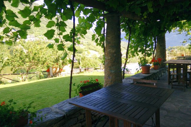 Pergolato e grande giardino comune